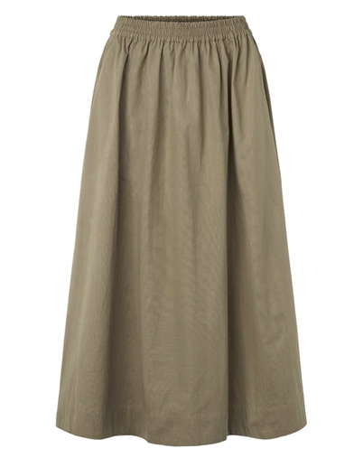 Rabens Saloner - Guri Poplin Heavy Full Nederdel - Dry Bark